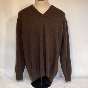 L.L. Bean Vintage Men's Brown Lambswool Sweater Size XL